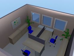 Callcenter Arbeitspl�tze 3 er Insel inkl. Standcontainern und ei