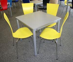 203 Kantine Kantinenst�hle gelb Viererkombination