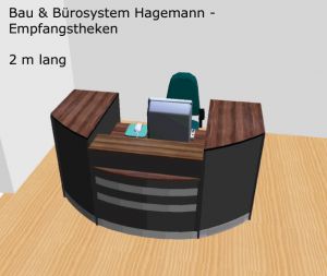 Nr37 Theke Empfangstheke holz anthrazit silber