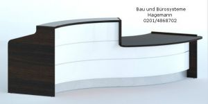 Nr. 10 wenge/wei� hochglanz Theke 336 cm lang mit Beleuchtung