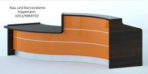 Nr. 1.5 wenge/orange hochglanz Theke 336 cm lang beleuchtet
