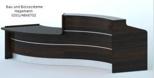 Nr. 1 wenge Theke 336 cm lang s-f�rmig mit Beleuchtung
