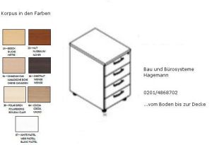 1.0.3 Container h�henverstellbar 60cmx72 - 74cm 4 Schubladen