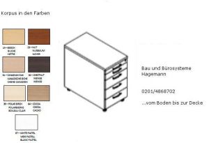 1.1.1 Container h�henverstellbar 80 cm x 72 - 74 cm ver. Farben
