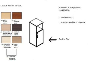 6.0.4 Sideboard 40 cm breit x 113 cm 3OH hoch Melamin Farben