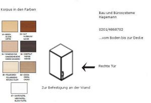 6.1.1 Sideboard als Wandschrank 40 cm breit x 75 cm 2OH hoch