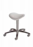 Drehhocker mit Sattelsitz wei� Kunstleder