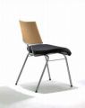 Vierfu�stuhl XENO alufarbig mit Sichtholzr�cken natur lackiert