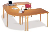 Tisch Tische 11 Platte Melamin Viertelkreis 90 Grad 80 x 80 cm