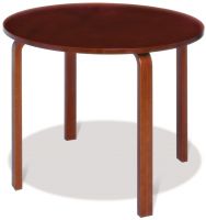 Tisch Tische 8 Platte Melamin rund 80 cm Durchm. Beine gebeizt