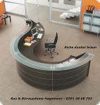 Empfangstheke dunkelbraune Eiche dark Oak rund halbrund