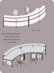 moderne weisse Theke halbrund wei� chrom ca 350 cm