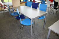 204 Kantine Kantinenst�hle hochglanz hell blau dunkel blau