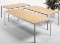 1 Mehrzwecktische Ahorn wei�aluminium silber Kantinentische