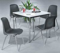 D Stuhl anthrazit Mehrzweckst�hle St�hle Kunststoff rot chrom