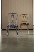 Verschn�rkelter designer Stuhl St�hle in gold silber zebra puma