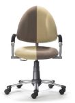 Kinderdrehstuhl beige braun Mikrofaser Wildleder Optik
