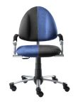 Kinderdrehstuhl blau grau Mikrofaser Wildleder Optik