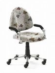 Kinderdrehstuhl Freaky beige gemustert mit silbernem Gestell