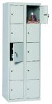 Schrank mit 10 Schliessf�chern grau Schrankbausystem