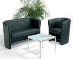 Echtledergarnitur Sofa Sessel Tisch