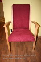 3 Wartezimmerst�hle Stoff Microcare mit Armlehnen Buche TOP