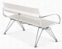 C2806 Bank mit Armlehnen f�r 3 Personen - natur (weiss)