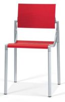 C2700 Stuhl Stapelstuhl ohne Armlehnen - rot