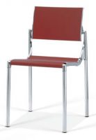 C2710 Stuhl Stapelstuhl ohne Armlehnen Kernleder braun