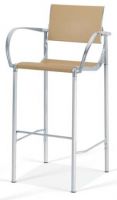 C2766 Barhocker mit R�ckenlehne, ohne Armlehnen - Kernleder
