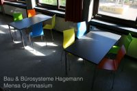 N 12 moderne bunte St�hle Chrombeine Holz gelb meerblau orange g