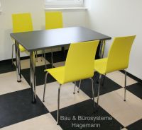 N 12a moderner bunter Stuhl Chrombeine Holz gelb