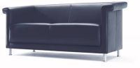 Sessel6a_1006a 2-Sitzer Kunstleder schwarz Design Couch