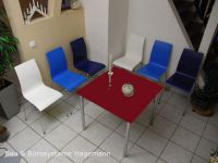 N 12i bunte St�hle Chrombeine Holz wei�, meerblau, kobaltblau