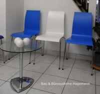 N 12o bunte St�hle Chrombeine Holz wei� meerblau