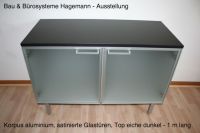 Nr. 6 Sideboard satiniertes Glas eiche dunkel alu
