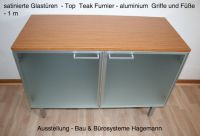 Nr. 10 Sideboard satiniertes Glas Teak alu