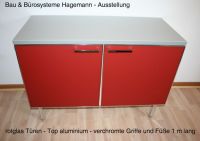 Nr. 14 Sideboard Rotglas Top Aluminium Beine/Griffe chrom