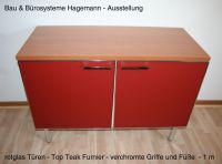Nr. 12 Sideboard Rotglas Teak chrom