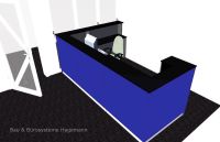 Nr9 beleuchtete Theke Empfangstheke blau schwarz