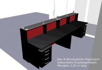Nr16 beleuchtete Theke Empfangstheke schwarz rot