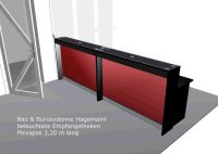 Nr15 beleuchtete Theke Empfangstheke schwarz rot