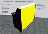 Nr19 beleuchtete Theke Empfangstheke schwarz gelb