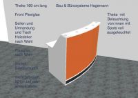 Nr21 beleuchtete Theke Empfangstheke weiss orange