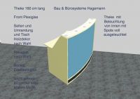Nr23 beleuchtete Theke Empfangstheke weiss hellblau
