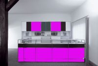 Nr27 beleuchtete Theke Chromgestell schwarz pink grau