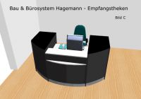 Nr34 Theke Empfangstheke schwarz anthrazit silber weiss
