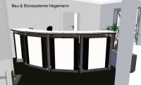 Nr52 Theke Empfangstheke schwarz weissglas