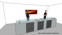 Nr62 Theke Empfangstheke Ladentheke aluminium glas
