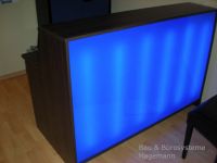 Nr63 beleuchtete Theke Empfangstheke wenge blau